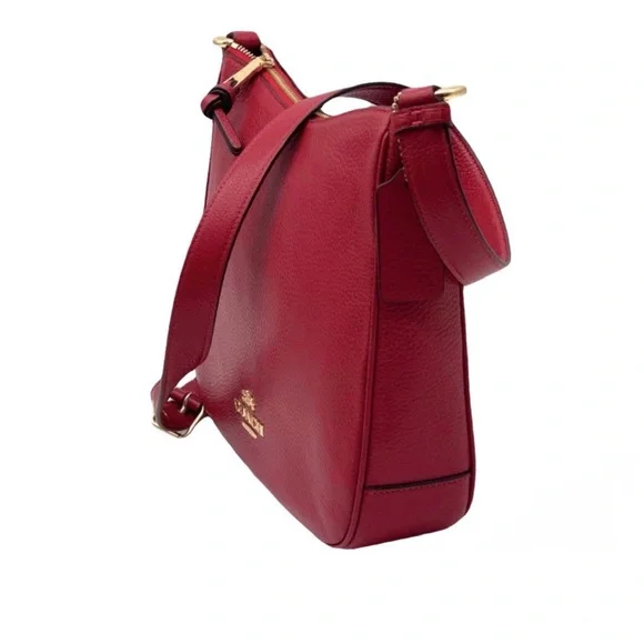 🍒 COACH Authenticated Leather Ellie File  Crossbody in Garnet Red 🍒 - Picture 4 of 14